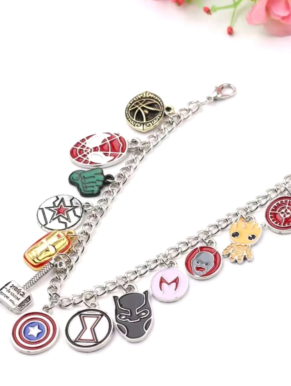 ​Marvel Avengers Super Hero Charm Bracelet Silver Tone Multi-Charm Jewelry